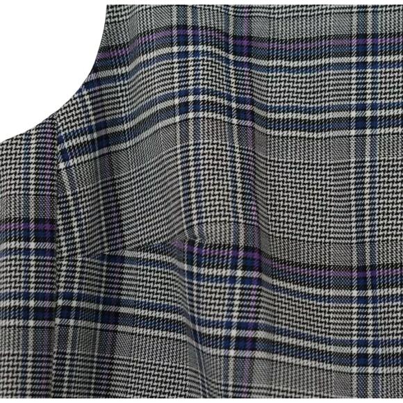 Lewit Blue Sleeveless Wool Plaid Shell Tank Small - Picture 6 of 6